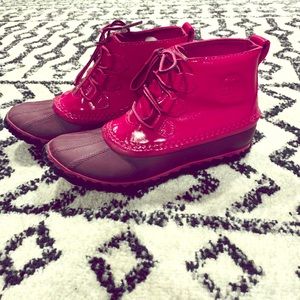 Pink Sorel Out N About Waterproof Duck Boots